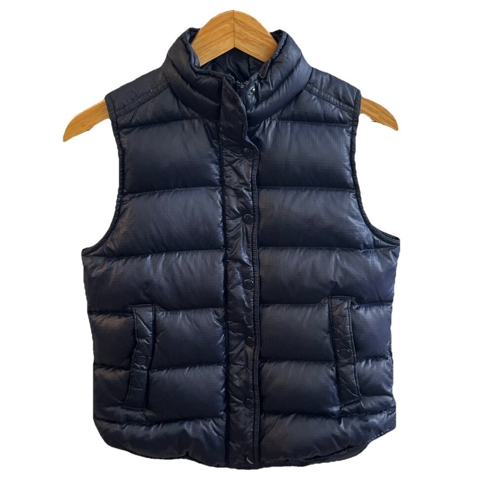 J Crew Down Feather puffer Vest Womens XS Navy Blue